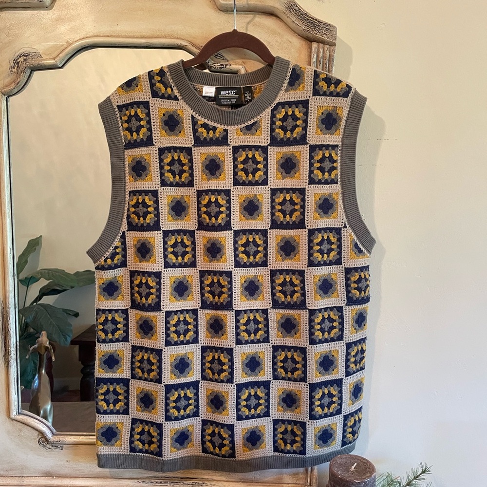 WeSC Patchwork Sweater Vest ~ Unisex